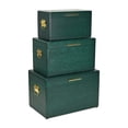 thumbnail image 2 of Sable Set of 3 Trunks with Gold Handles - Green, 2 of 11