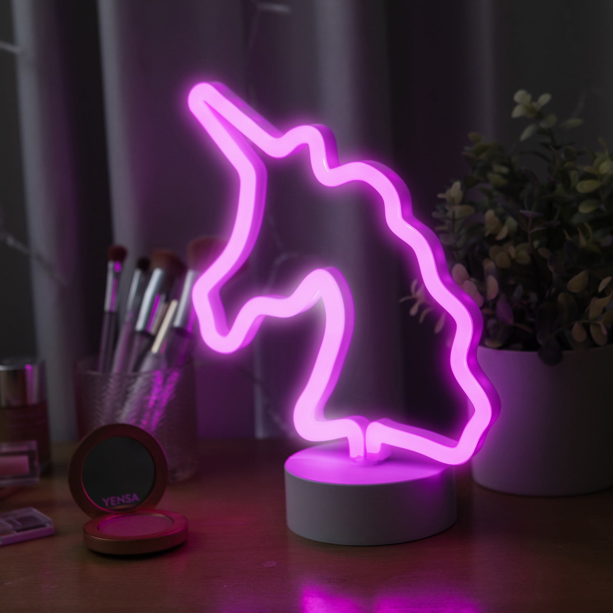 Xtreme Lit 10" Purple Unicorn Table Neon Lamp, 4 Hour Timer, Battery Powered 3 AA Batteries