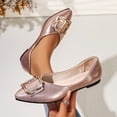 thumbnail image 4 of Miluxas Women's Flats, Foldable Ballet Flats for Women, Fashion Buckle Pionted Toe Comfort Light Weight Slip-On Dress Shoes Pink 6.5(38), 4 of 9