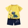 thumbnail image 3 of Ropa de moda para niños y niñas, conjuntos de Top y pantalones cortos de 2 piezas, 100% algodón, suave, ropa de verano para bebés, camiseta y pantalones cortos, 3 of 4