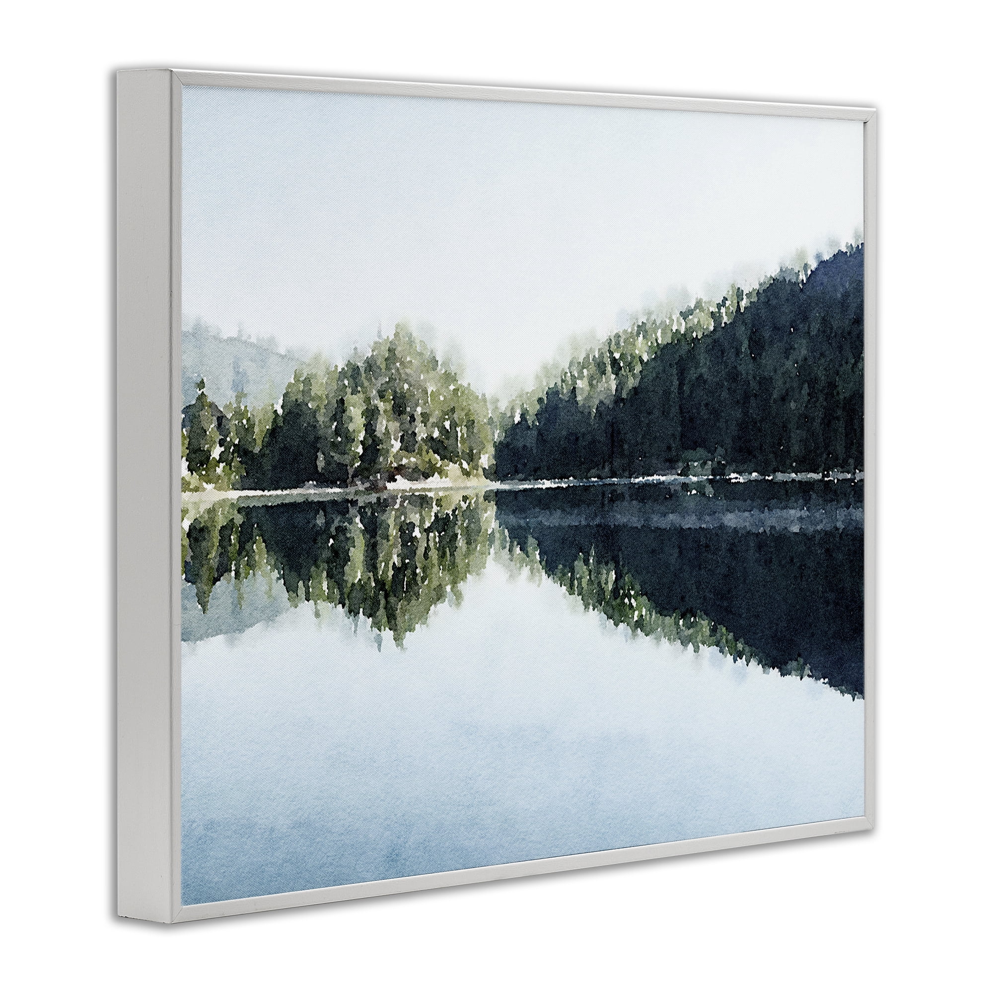 Stupell Industries Blue Lake Reflections White Framed Giclee Art, design by Kim Curinga
