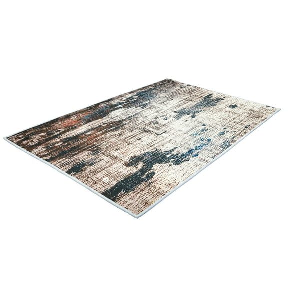 Modern Abstract Vintage Area Rug, Indoor Carpet, Easy Cleaning, for Bedroom, Kitchen, Living Room, 31.50 x 47.24 inch