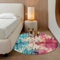 thumbnail image 2 of Round Rugs 3Ft, Teal Pink Orange Round Area Rug Washable Indoor Throw Carpet, Boho Vintage Abstract Splashing Art Small Non Slip Circle Rug for Bedroom Living Room Home Decor Aesthetic, 2 of 8