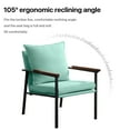 thumbnail image 3 of MERITLIFE Modern Accent Chair,Linen Fabric Armchairs with Metal Frame,Solid Wood Armrest, Foam Upholstery and Cotton Cushion,Blue, 3 of 12