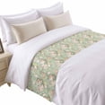 thumbnail image 2 of Bed Runner Scarf for Queen Size Bed, Green Flowers Beds Scarf Throws for Foot of Bedding, Farmhouse Botanical Floral Leaves Art Decorative Beds Runners for Bedroom Guestroom, 83"x20", 2 of 8