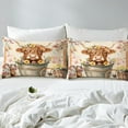 thumbnail image 4 of Erosebridal Kawaii Highland Cattle Bed Sheets Twin , Western Cowboy Cowgirl Boots Bedding Sets Twin Size, Colorful Flower Room Decor 3pcs, 4 of 7