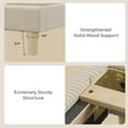 thumbnail image 6 of Bestier Corduroy Upholstered Full Bed Frame with Adjustable Headboard, Platform Bed Frame with LED Light, Solid Wood Slats, No Box Spring Needed, Off White, 6 of 9