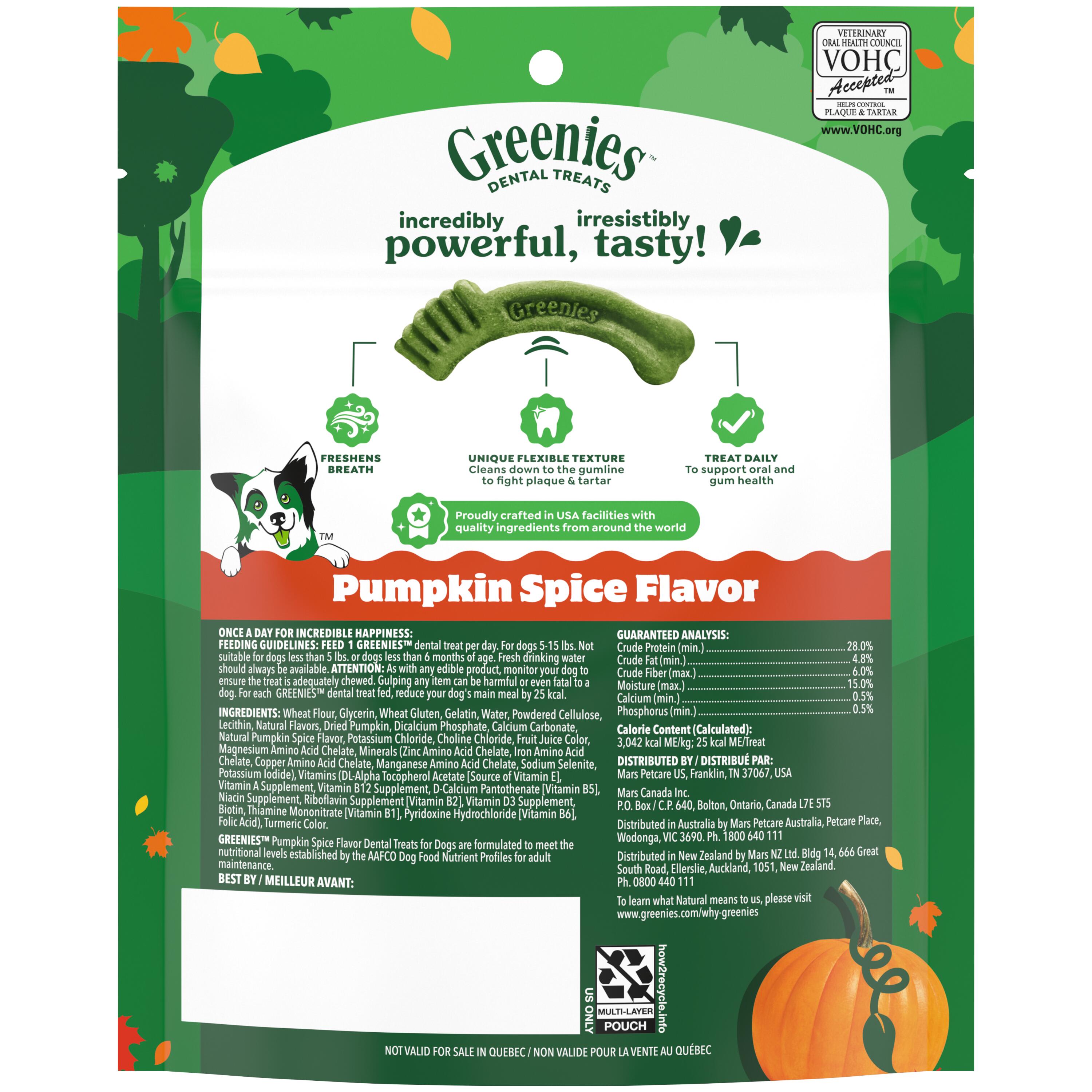 Greenies Original Pumpkin Spice Dental Chews, 6 oz photo 3