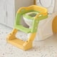 thumbnail image 5 of Asiento de inodoro multifunción para ir al baño con taburete y asas de escalera, asiento de entrenamiento para inodoro plegable, silla para niños, color verde claro, 5 of 12