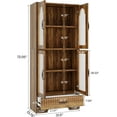 thumbnail image 2 of Tribesigns 72" Tall Bookcase with Drawer, Wooden Bookshelf with Doors and Adjustable Shelves for Living Room, 2 of 7