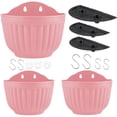 thumbnail image 2 of CreativeArrowy 3pcs Flower Pot Garden Hanging Planter Flowerpots Wall-mounted Resin Sun-proof Plastic Easy-to-hang Durable Fence Planters 1pcs L and 2 S, 2 of 21