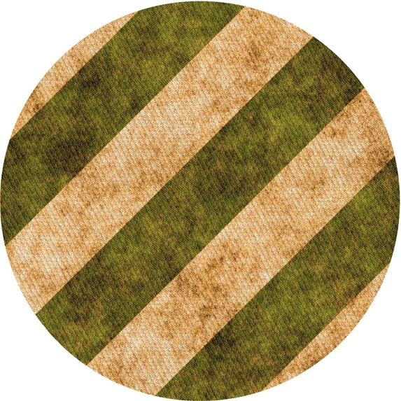 Ahgly Company Indoor Round Patterned Dark Bronze Brown Area Rugs, 4' Round