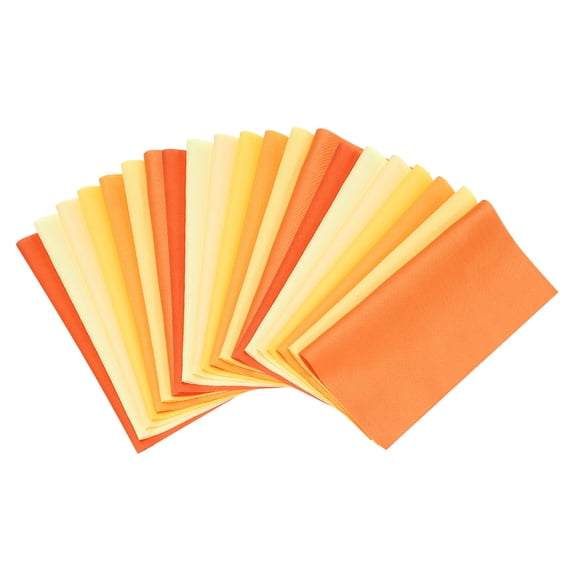 Uxcell Cotton Fabric Bundles, 21Pcs 4 x 4 Inch Fat Quarter Solid Color Precut Fabric Squares for Sewing Patchwork Quilting DIY Crafts, Orange