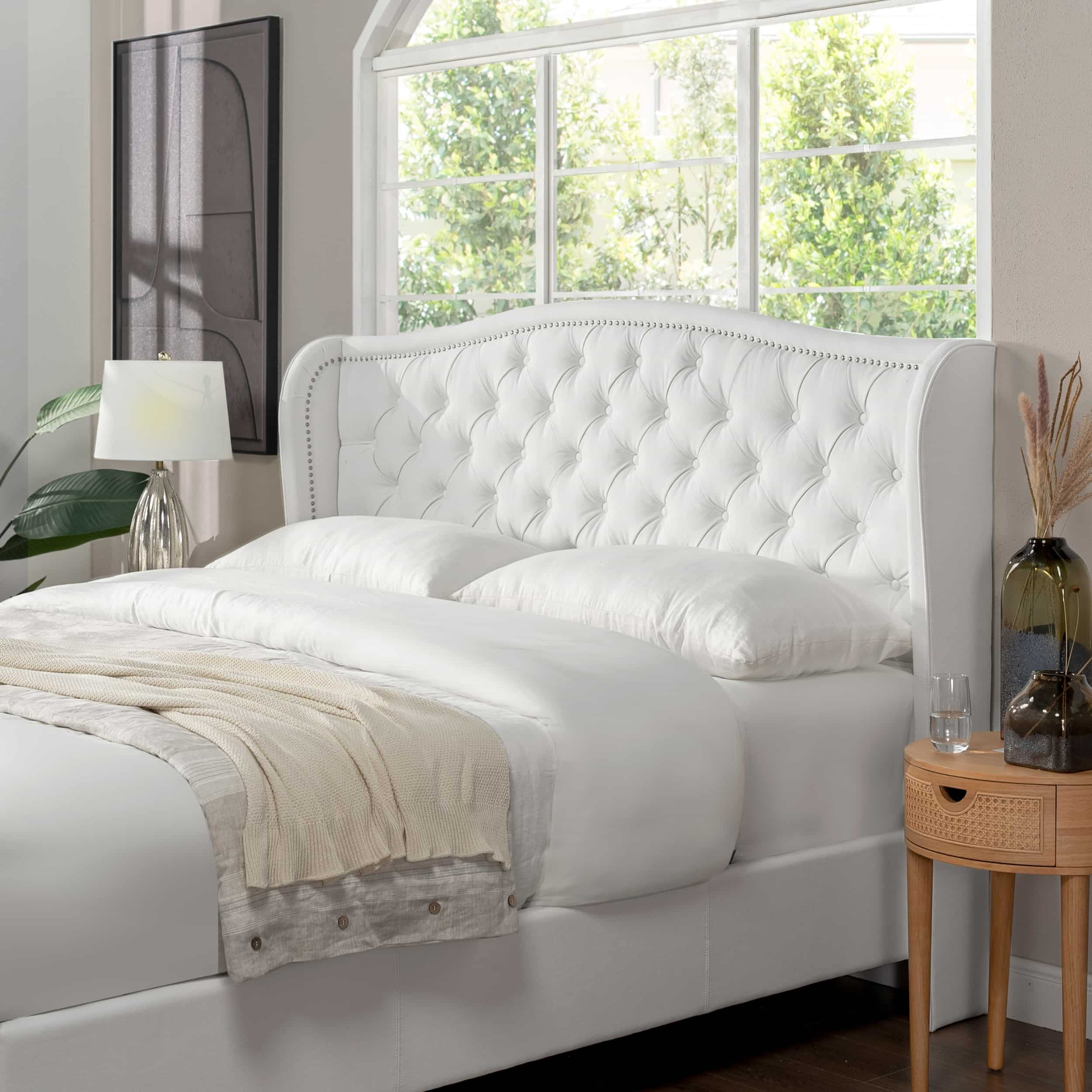 Jennifer Taylor Home Marcella Upholstered Headboard Bed King Vintage Black Brown