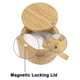 thumbnail image 3 of Contenedor de sal de bambú premium YONGSHENG tapa giratoria magnética, 3 of 5