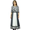 thumbnail image 4 of Phagun Ethnic Cotton Printed Designer Kurta Gray Anarkali Tunic Kurti Dress-4, 4 of 4
