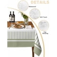 thumbnail image 2 of Sage Green Farmhouse Table Cloth, Green Brown Striped Waterproof Tablecloth for Rectangle Tables, Reusable Washable Fabric Table Cover for Restaurant Kitchen Dining Tables 54"x108", 2 of 6