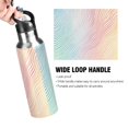 thumbnail image 4 of Yayeee 33oz Insulated Water Bottle Double Wall Stainless Steel with Flip Straw Lid, Wavy Striped, 4 of 7