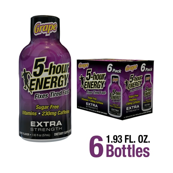 5-hour ENERGY® Shot, Extra Strength, Grape, 1.93 oz, 6 Count