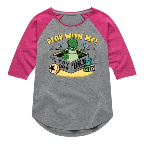 Toy Story - Play With Me - Toddler & Youth Girls Raglan Graphic T-Shirt