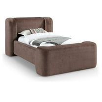 Meridian Furniture Modena Brown Chenille Fabric Upholstered Twin Bed