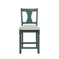 thumbnail image 3 of Powell Willow 24" Indoor Wood Counter Stool, Set of 2,Teal/Cream, 3 of 10