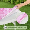 thumbnail image 5 of Pink Breast Cancer Round Fitted Tablecloth with Elastic Edge,Dining Table Cover Waterproof,Outdoor Round Tablecloth for Camping,Dining,Indoor and Outdoor, 5 of 7