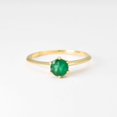 thumbnail image 3 of Natural Emerald Gemstone Ring, Round Cut Ring, 925 Yellow Gold Plated Sterling Silver Ring Wedding Gift For Him, 3 of 5