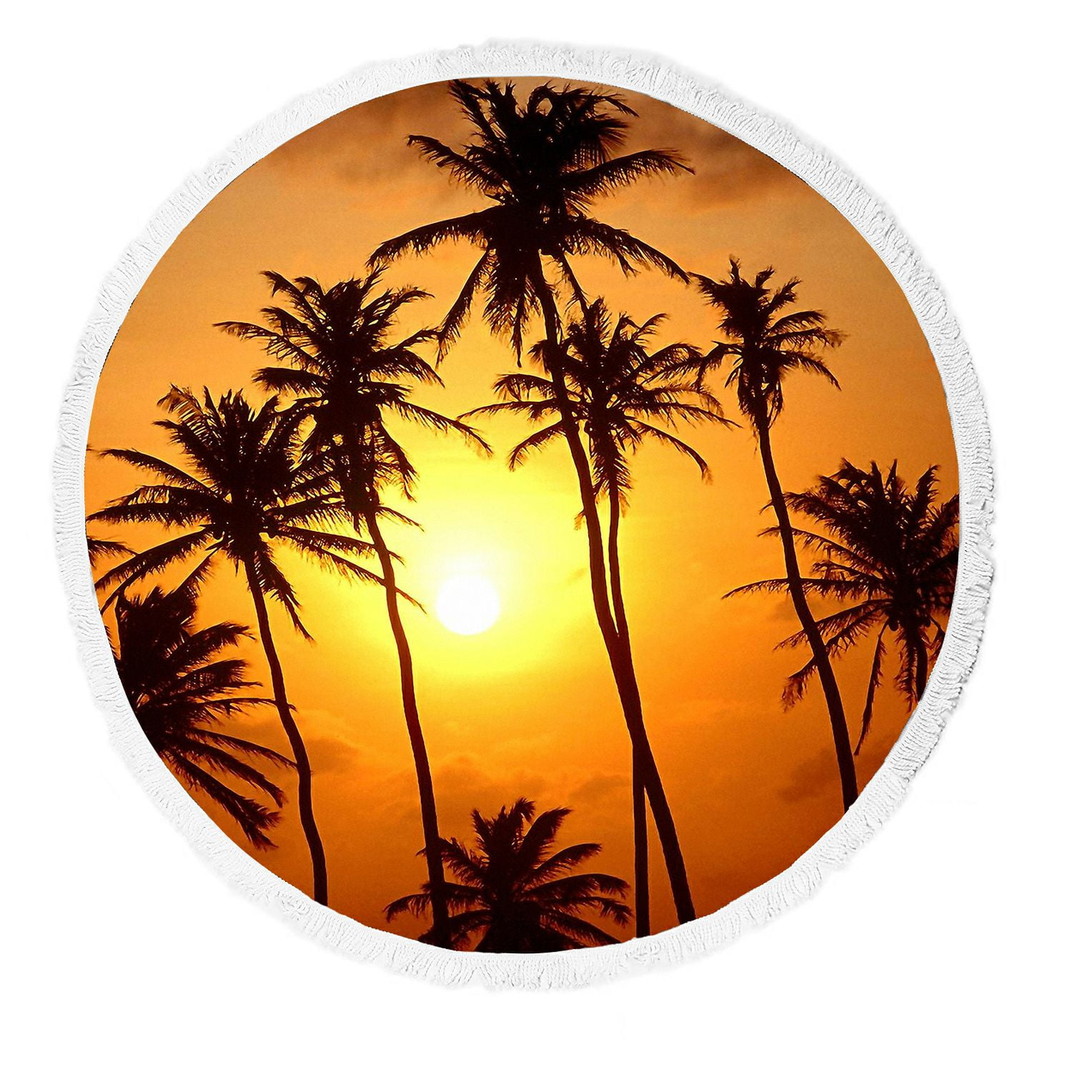 ZKGK Beautiful Sunset Round Beach Towel Beach Mats Beach Shawl Beach