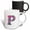 Multicolor, variant on 3drose, Perfect Letter P. Exquisite Colorful Spring Flowers Artsy Gift, 11oz Two-tone Green Mug