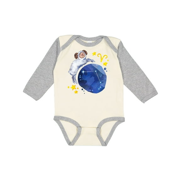 Inktastic Aries Constellation Zodiac Sign Illustration Boys or Girls Long Sleeve Baby Bodysuit