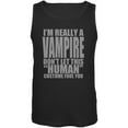thumbnail image 1 of Halloween Human Vampire Costume Black Adult Tank Top, 1 of 1