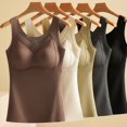 thumbnail image 6 of felwors Built in Bra Tank Tops for Women,2025 Elegant Patchwork Thermal Underwear High Stretch Comfy Layer Cami Grey, XXL, 6 of 7