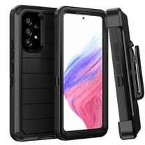 Xhy Samsung Galaxy A53 5G Case with Belt Clip Holster Military Grade Full Body Multilayer Drop Shock Protection 3 in 1 Rugged Durable Detachable for Samsung A53 5G Phone - Black