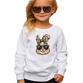 thumbnail image 2 of Ink Printed NOT a Chenille Patch Camo Bow Easter Bunny Pullover for Girls White Sweatshirt Youth Small, 2 of 8