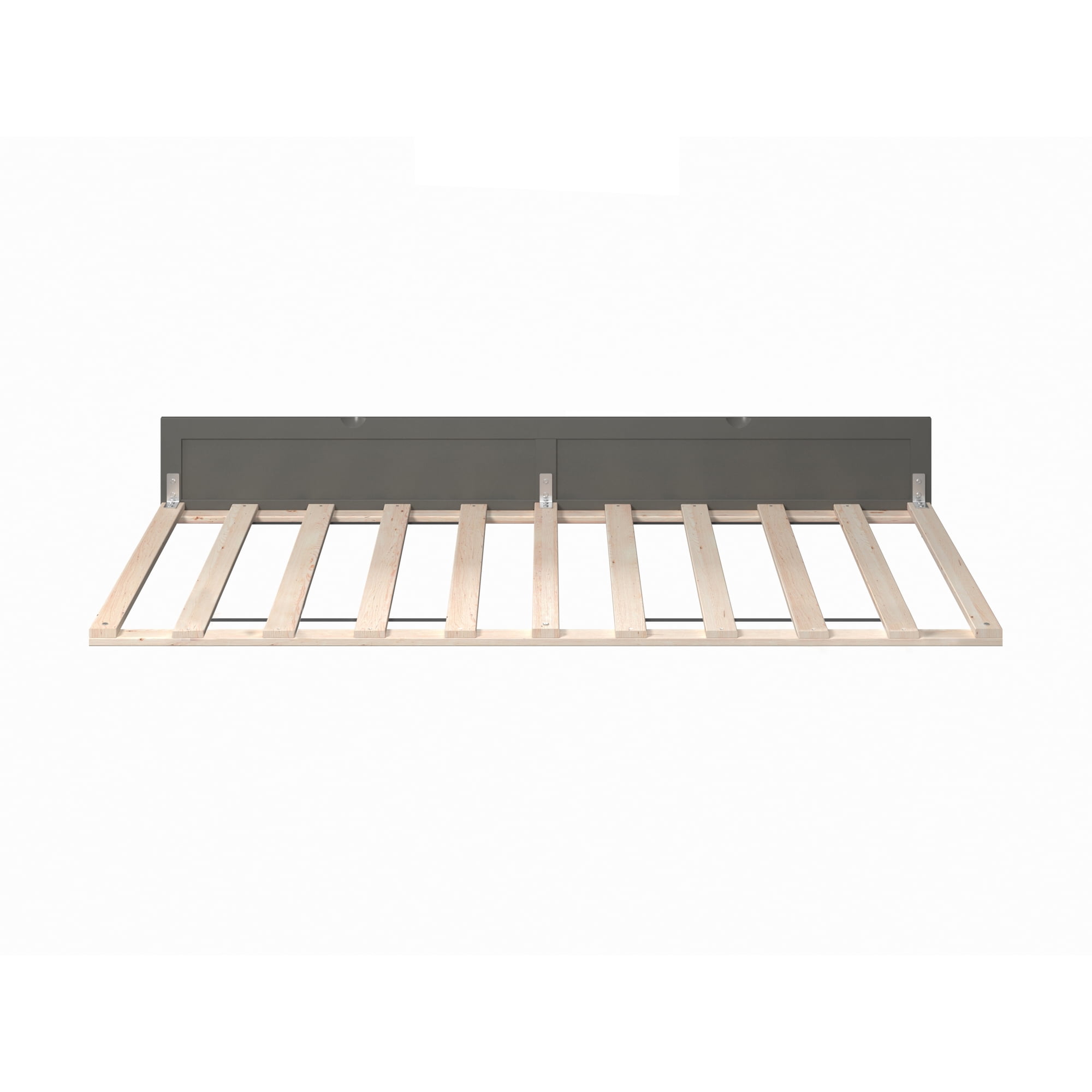 AFI Twin Roll Out Wood Trundle Bed Frame with Wooden Slat Supports, Grey