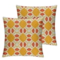 thumbnail image 2 of Acheng  Geometric Throw Pillow Cushion Cover, Linked Bold Geometric Shapes 70s Vintage Minimalist Pattern Bohemian Design, Decorative Square Accent Pillow Case,Orange Cream,Set of 2 White, 2 of 6