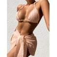 thumbnail image 3 of Top-kevin Women's Bikini Sets Ribbed Two Piece Swimsuit Cheeky High Cut Side Tie Thong Bathing Suit, 3 of 14
