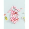 thumbnail image 6 of Aojekbee Little Girls Summer Swimwear Sleeveless Donut/Ice Cream/Floral Print Ruffle Bathing Suit, 6 of 10