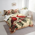 thumbnail image 3 of Castle Fairy Red Sparrows 7-Piece Twin Bedding Sets for Teenager,Rustic Vintage Bedding Comforter Set,Festival Xmas Breathable Sheet Sets,Microfiber Bedroom Decor, 3 of 8