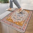 thumbnail image 3 of Retro Door Mat, 17 X 30 Inch Bohemian Orange Patterned Carpet Welcome Doormat Decorative Home Floor Mat, Non Slip Rubber Back and Strong Water Absorption for Outdoor Indoor Entrance Decor, 3 of 6