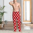 thumbnail image 2 of Disketp Pantalon de Pyjama à Pois Rouges pour Hommes - Pantalon de Détente et de Sommeil en Polaire Ultra Douce (Taille : S-TTG)-TTG, 2 of 6