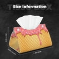 thumbnail image 6 of Goofa Pink Ice Cream Pattern Triangle Square Tissue Box Cover, Modern PVC Leathe Facial Paper Holder,Decorative Holder/Organizer for Bathroom Vanity Countertop, 6 of 9