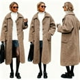thumbnail image 4 of RQYYD Women's Winter Single Breasted Long Wool Coat Lapel Collar Casual Wool Blend Trench Coat Jacket, 4 of 7