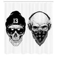 thumbnail image 2 of Ambesonne Black White Shower Curtain, Funny Skull Band, 69"Wx84"L, Black White, 2 of 4