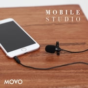 Movo Photo PM10 Omnidirectional Deluxe Lavalier Microphone with 3.5mm Jack for Smartphones, Black