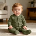 thumbnail image 3 of Karoyedx Winter Newborn Boy Clothes Baby Long Sleeve Romper Cotton Cartoon Print Newborn Infant Bodysuit Jumpsuit Unisex Green Size,6-9Months, 3 of 4