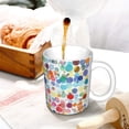 thumbnail image 3 of Yiaed Colorful Watercolor Dots Print Ceramics Coffee,Large Handle Design,Extra Large Tea and Coffee Cup for Office and Home Mugs, 3 of 6