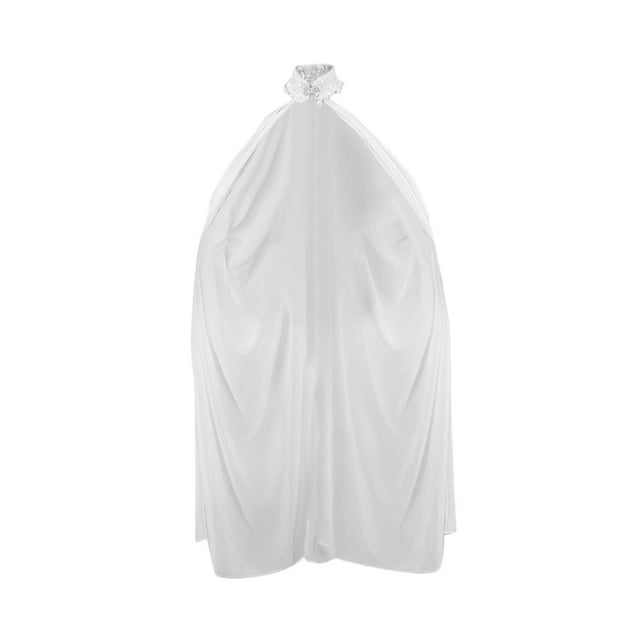 Capa larga para dama, chal fino para novia, para boda, disfraz de princesa, 142 cm, lavado a mano Blanco