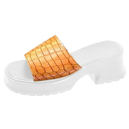 

Jsezml Womens Sandals Summer 2023 Lug Sole Fashion Chunky Sandals Slip On Casual Bohemia Platform Sandal Wedges for Women